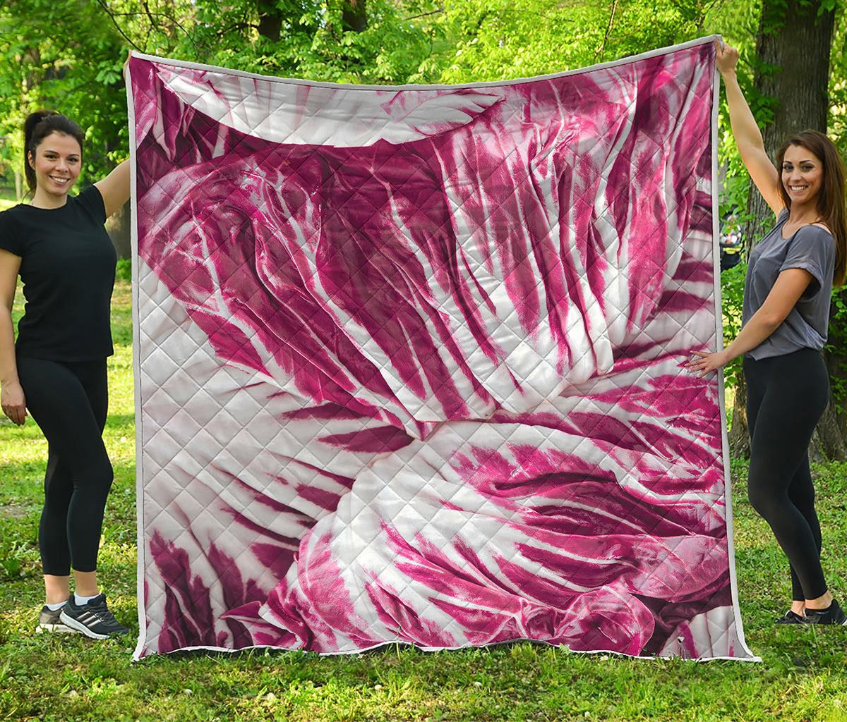 Red Cabbage Leaves Print Quilt
