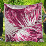 Red Cabbage Leaves Print Quilt