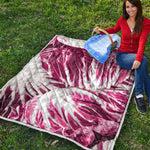 Red Cabbage Leaves Print Quilt