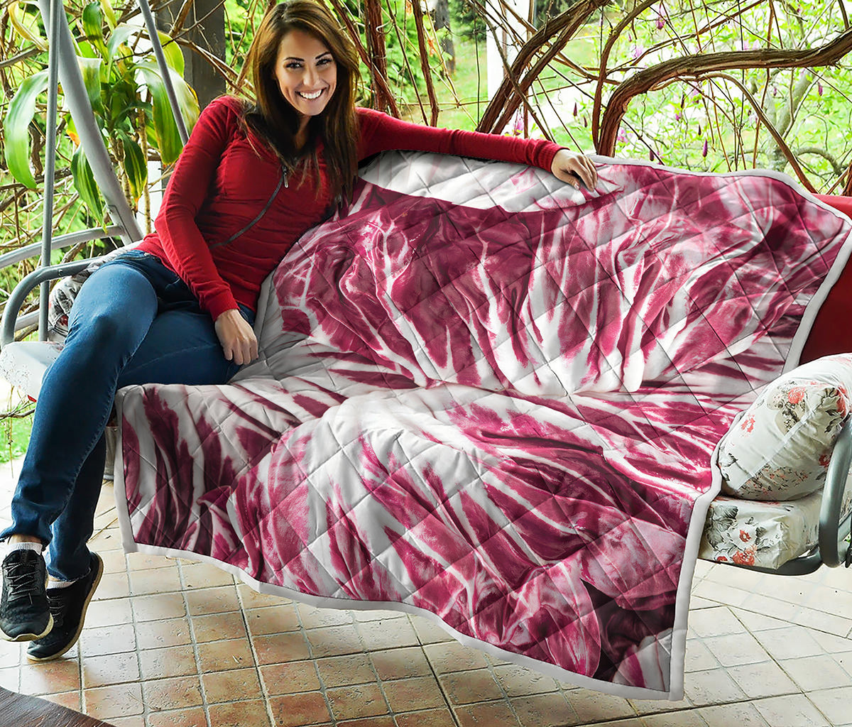 Red Cabbage Leaves Print Quilt