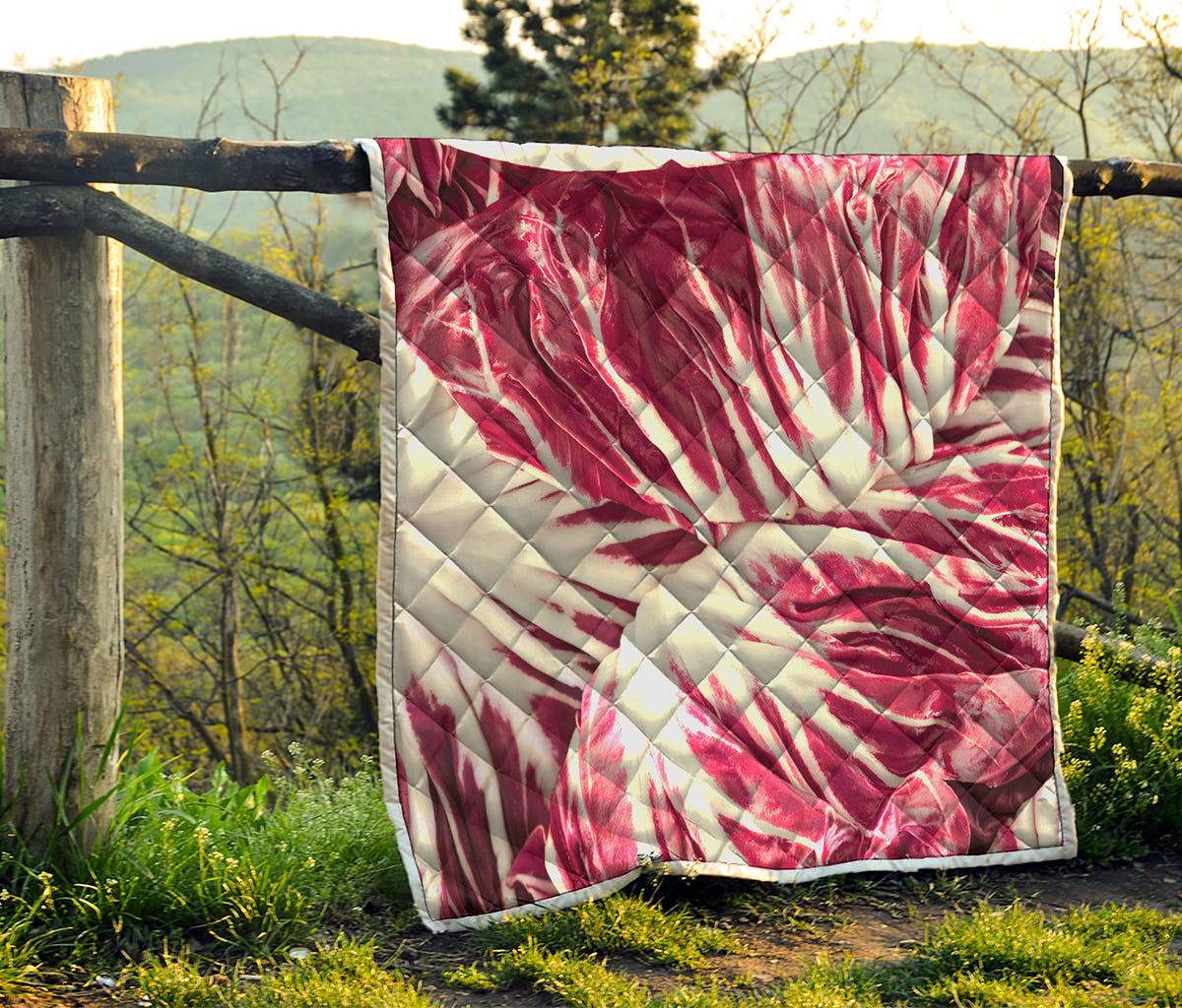 Red Cabbage Leaves Print Quilt