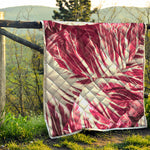 Red Cabbage Leaves Print Quilt