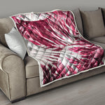 Red Cabbage Leaves Print Quilt