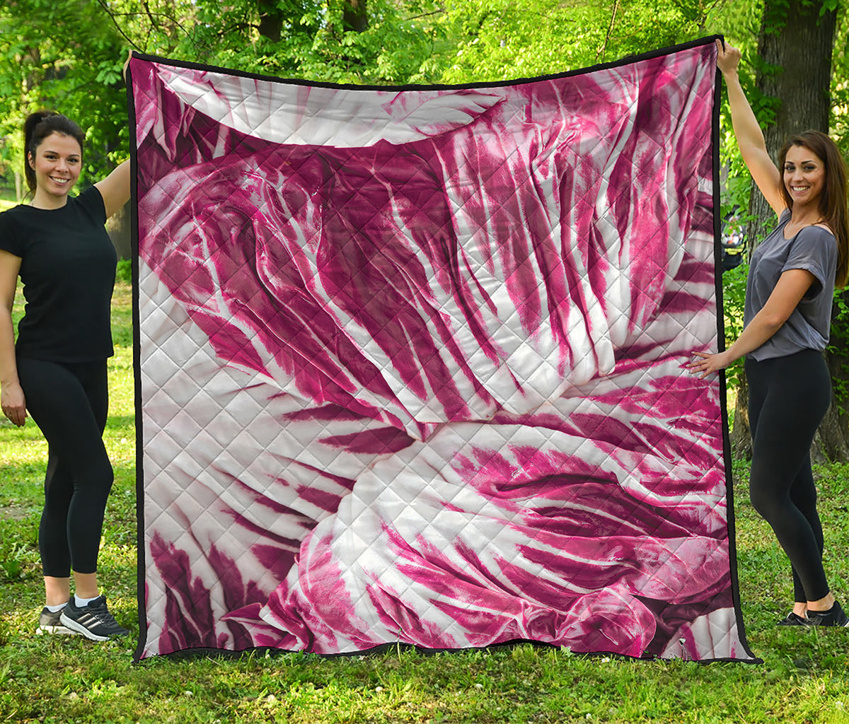 Red Cabbage Leaves Print Quilt