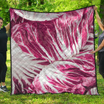 Red Cabbage Leaves Print Quilt