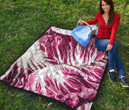 Red Cabbage Leaves Print Quilt