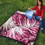 Red Cabbage Leaves Print Quilt