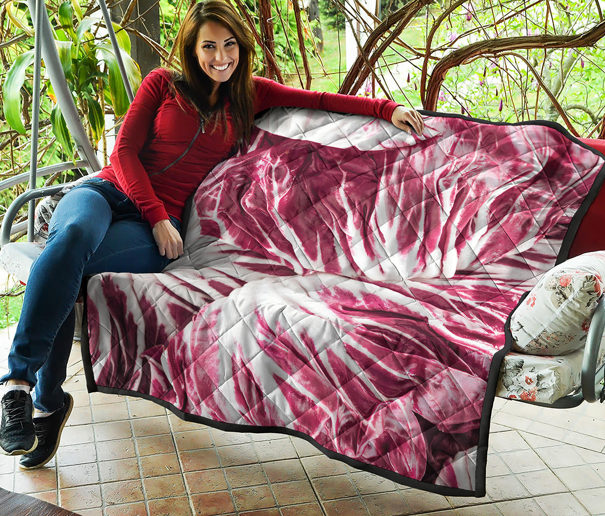 Red Cabbage Leaves Print Quilt