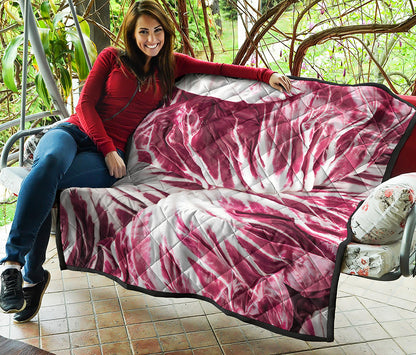 Red Cabbage Leaves Print Quilt