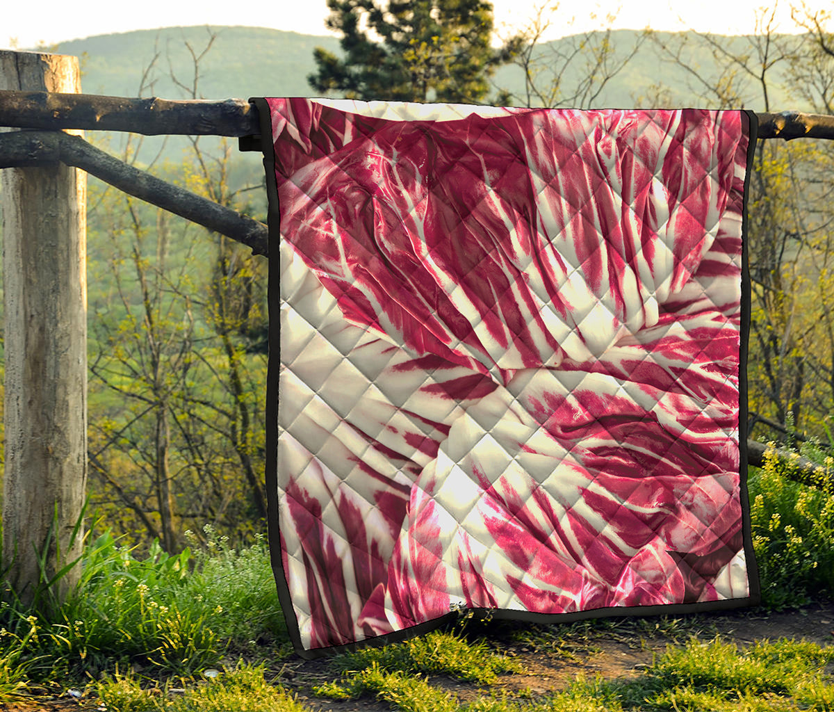 Red Cabbage Leaves Print Quilt