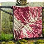 Red Cabbage Leaves Print Quilt
