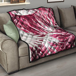 Red Cabbage Leaves Print Quilt