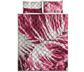 Red Cabbage Leaves Print Quilt Bed Set