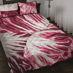 Red Cabbage Leaves Print Quilt Bed Set