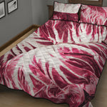 Red Cabbage Leaves Print Quilt Bed Set