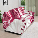 Red Cabbage Leaves Print Sofa Cover