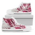 Red Cabbage Leaves Print White High Top Sneakers