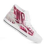 Red Cabbage Leaves Print White High Top Shoes