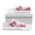 Red Cabbage Leaves Print White Low Top Sneakers