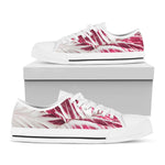 Red Cabbage Leaves Print White Low Top Shoes