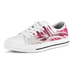Red Cabbage Leaves Print White Low Top Shoes