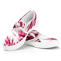 Red Cabbage Leaves Print White Slip On Sneakers