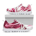 Red Cabbage Leaves Print White Running Shoes