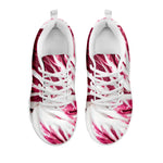 Red Cabbage Leaves Print White Sneakers