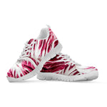 Red Cabbage Leaves Print White Sneakers