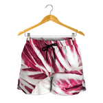 Red Cabbage Leaves Print Women's Shorts