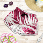 Red Cabbage Leaves Print Women's Shorts