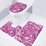 Red Cabbage Print 3 Piece Bath Mat Set