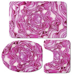 Red Cabbage Print 3 Piece Bath Mat Set