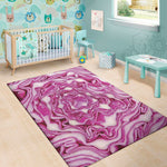 Red Cabbage Print Area Rug