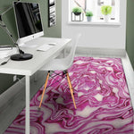 Red Cabbage Print Area Rug