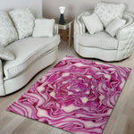 Red Cabbage Print Area Rug