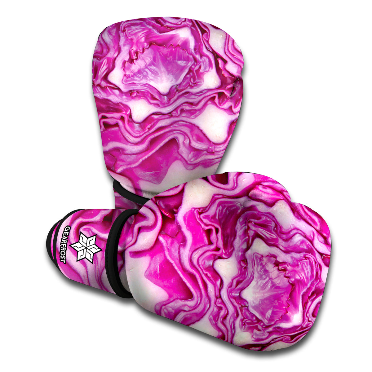 Red Cabbage Print Boxing Gloves