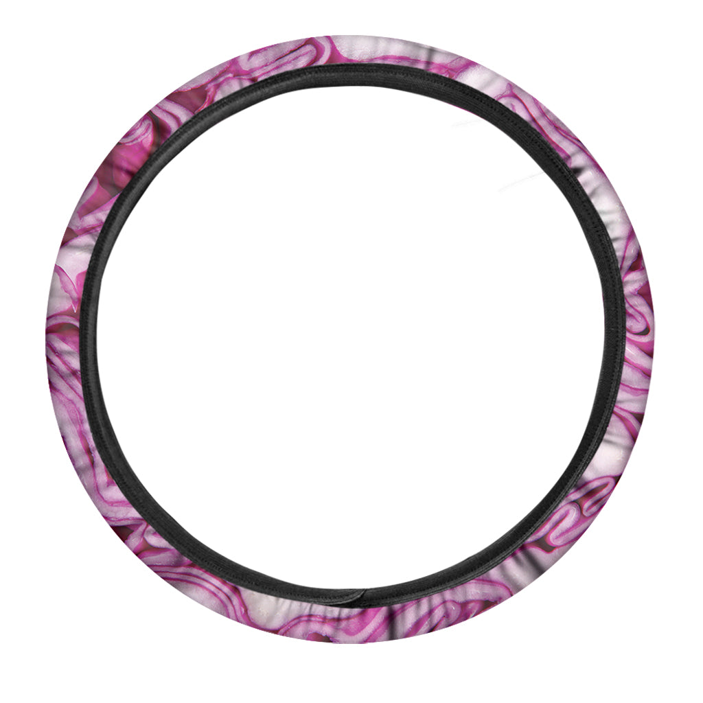 Red Cabbage Print Car Steering Wheel Cover