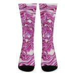 Red Cabbage Print Crew Socks