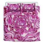 Red Cabbage Print Duvet Cover Bedding Set