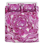 Red Cabbage Print Duvet Cover Bedding Set
