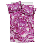Red Cabbage Print Duvet Cover Bedding Set