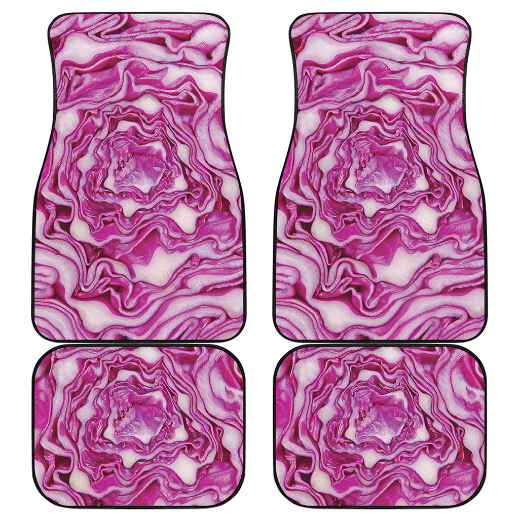 Red Cabbage Print Front and Back Car Floor Mats