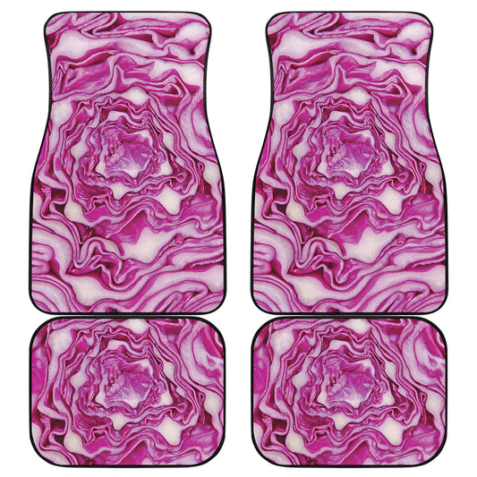 Red Cabbage Print Front and Back Car Floor Mats
