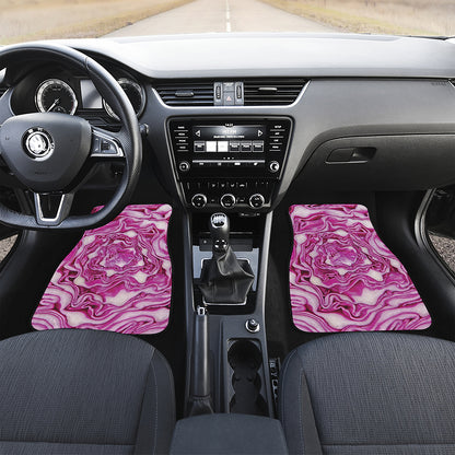 Red Cabbage Print Front and Back Car Floor Mats