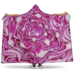 Red Cabbage Print Hooded Blanket