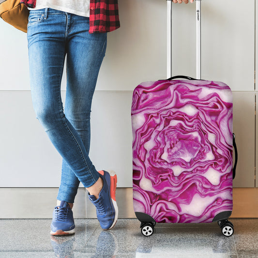 Red Cabbage Print Luggage Cover