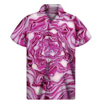 Red Cabbage Print Men's Short Sleeve Shirt