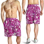 Red Cabbage Print Men's Shorts