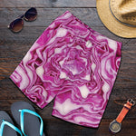 Red Cabbage Print Men's Shorts
